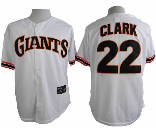Giants #22 Will Clark White 1989 Turn Back The Clock Stitched MLB Jersey - Click Image to Close